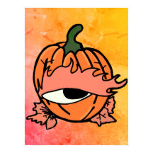 Das blaue Auge des spoky Pumpkins