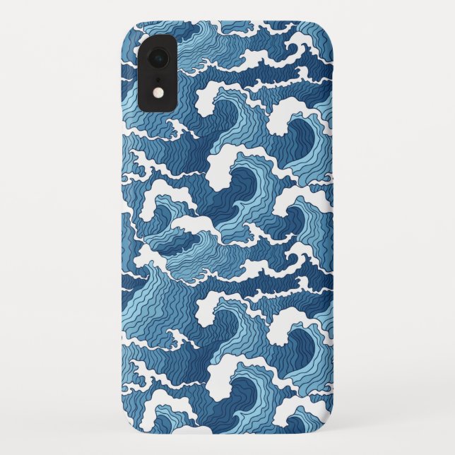 Das Blaue Muster der großen Welle Case-Mate iPhone Hülle (Rückseite)