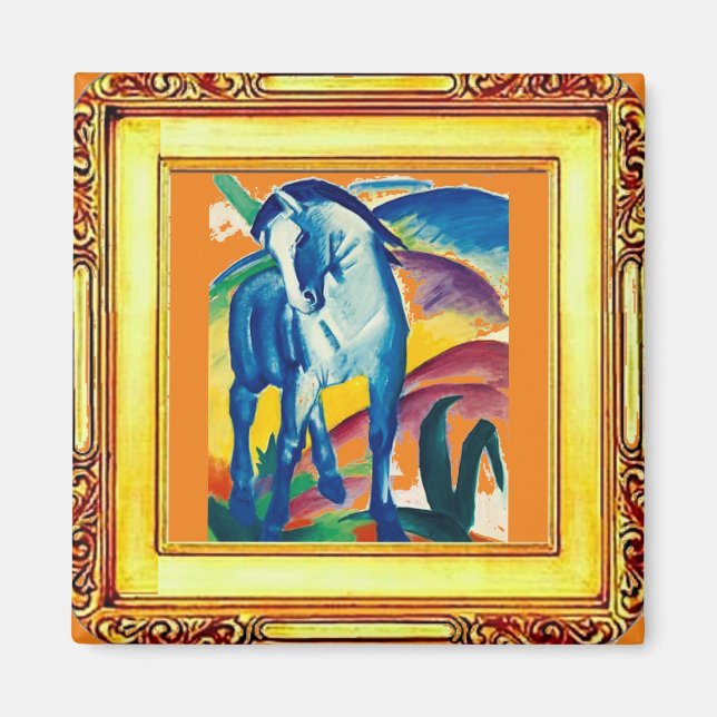 Das Blaue Pferd von Franz Marc Magnet (Vorne)