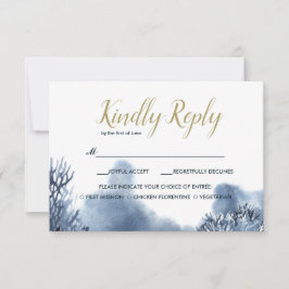 Das blaue Riff | Hochzeitsrabatt mit Essenswahl RSVP Karte