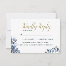 Das blaue Riff | Hochzeitsrabatt mit Essenswahl RSVP Karte
