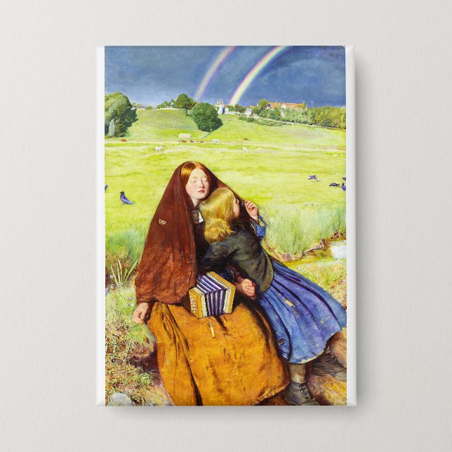 Das blinde Mädchen von John Everett Millais Button (Vorderseite)