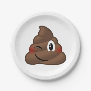 Das Blinzeln kacken Emoji Pappteller