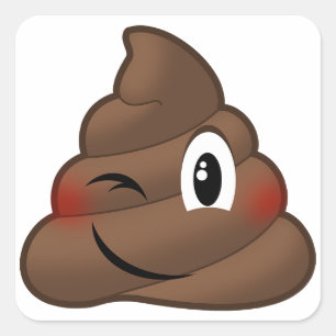 Das Blinzeln kacken Emoji Quadratischer Aufkleber