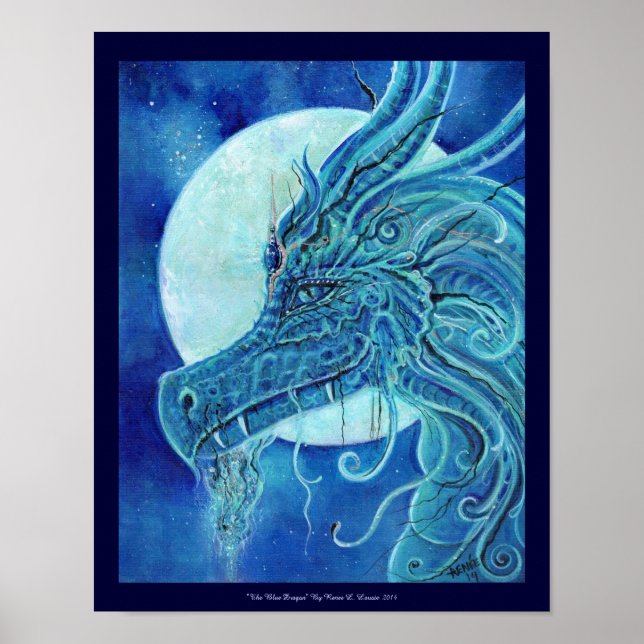 Das Blue Dragon Poster von Renee Lavoie (Vorne)