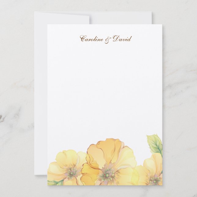 Das Blumen Aquarell danken Ihnen zu kardieren Dankeskarte (Vorderseite)