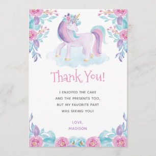 Das Blumen Einhorn danken Ihnen zu kardieren Dankeskarte