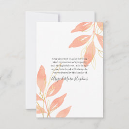 Das Blumen Goldpfirsich-Aquarell danken Ihnen Dankeskarte