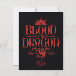 Das Blut des Drachen spielt dick Mitteilungskarte