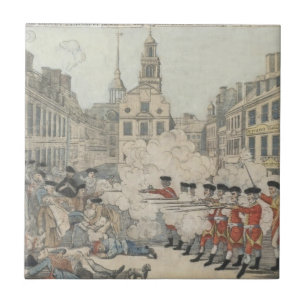 Das blutige Massaker - Paul Revere (1770) Fliese