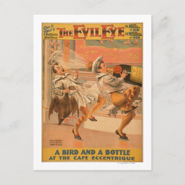 Das böse Auge "A Bird & a Bottle" Theater Postkarte (Vorderseite)