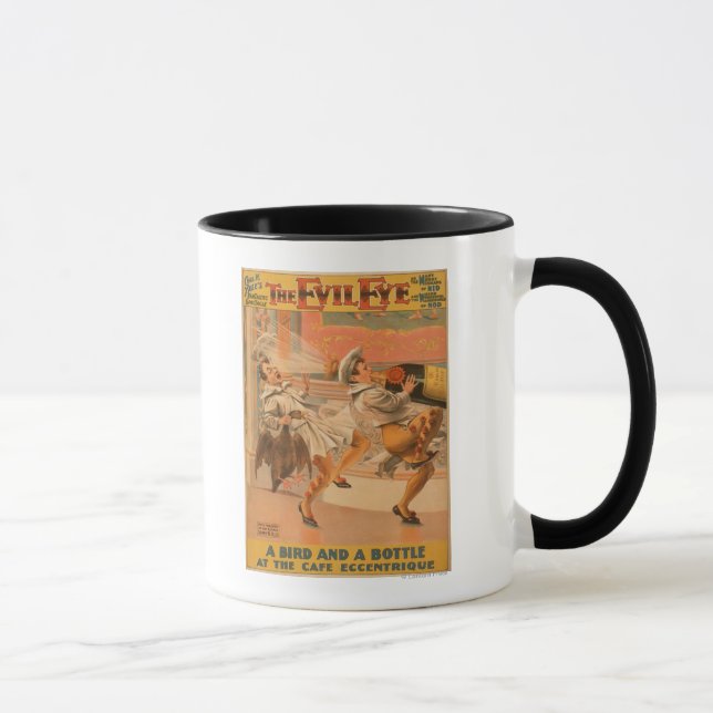 Das böse Auge "A Bird & a Bottle" Theater Tasse (Rechts)