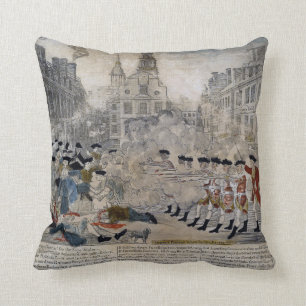 Das Boston-Massaker durch Paul Revere 1770 Kissen