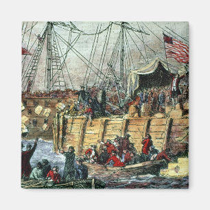 Das Boston-Tee-Party, am 16. Dezember 1773 Magnet