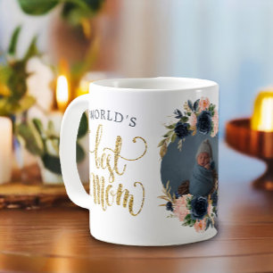 Das botanische Foto der besten Mama der Welt in ro Kaffeetasse
