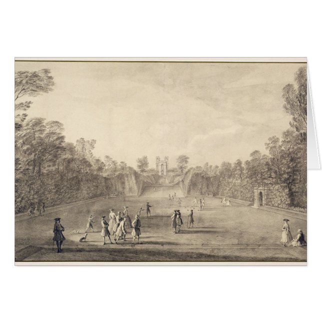 Das Bowling Green bei Claremont, 1738 (Stich) (Vorderseite (Horizontal))