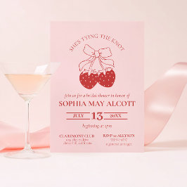 Das Brautparty der Knot-Coquette-Erdbeere Einladung