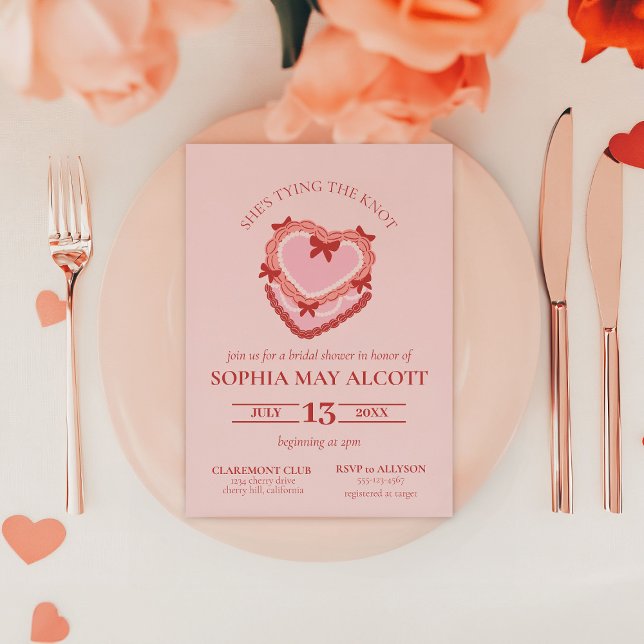 Das Brautparty der Knot-Coquette-Kuchen Einladung (Von Creator hochgeladen)