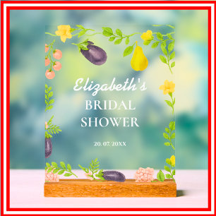 Das Brautparty des Marktes für die Bauern frisch v Acrylschild