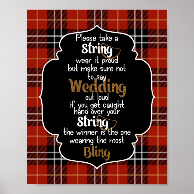 Das Brautparty "Necklace Game Red Flannel" Poster (Vorne)