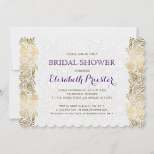 Das Brautparty "White and Gold Lace" lädt ein Einladung