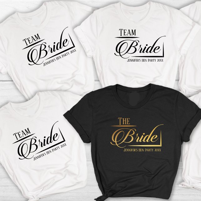 Das Brautteam Bride Hen Party Name Year T-Shirt (Von Creator hochgeladen)