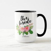 Das Brautwatercolor-mit Blumenpersonalisierte