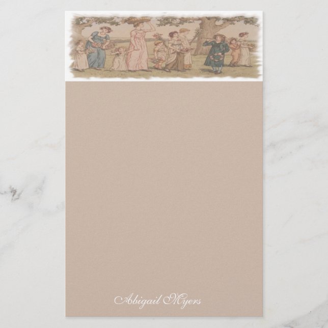 Das Briefpapier des Kindes mit Kate Greenaway (Vorderseite)