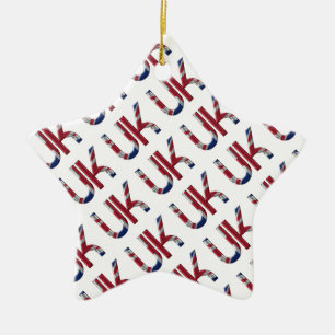 Das britische Britische Flaggentypografie-Elegant Keramik Ornament