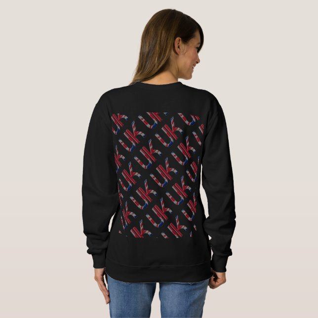 Das britische Britische Flaggentypografie-Elegant Sweatshirt (Schwarz voll)
