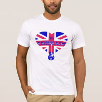 Das britische Flaggenherz & Gitarre