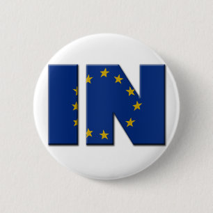 Das britische In/Out-EU-Referendum. IN mit der Eur Button