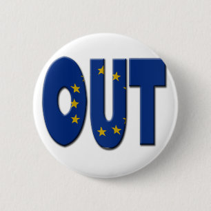 Das britische In/Out-EU-Referendum. Out mit EU Button