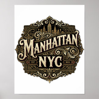 Das Bronx Boogie Down Seil-Emblem mit Skyline-Kuns Poster