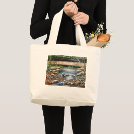 Das Brook Original handgemalte Kunstlandschaft Jumbo Stoffbeutel