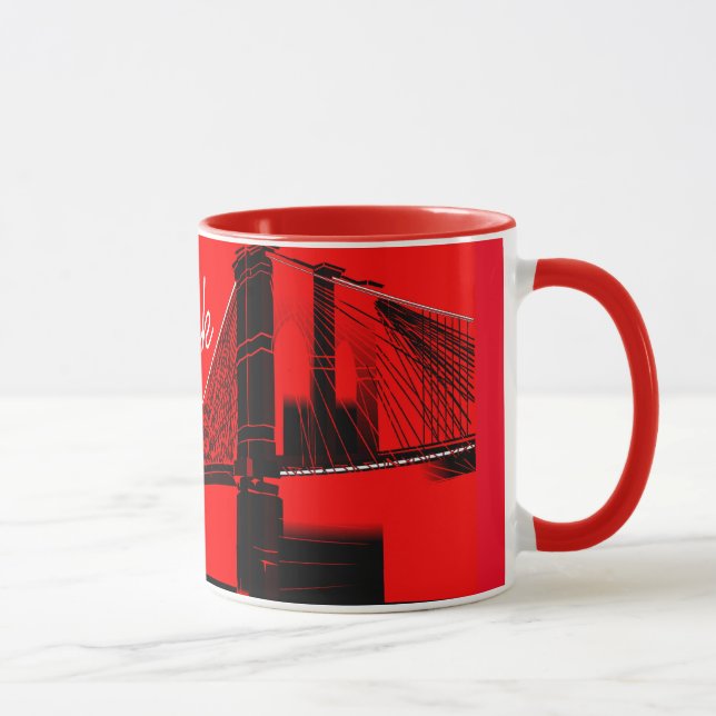 Das Brooklyn Bridge New York Design Tasse (Rechts)