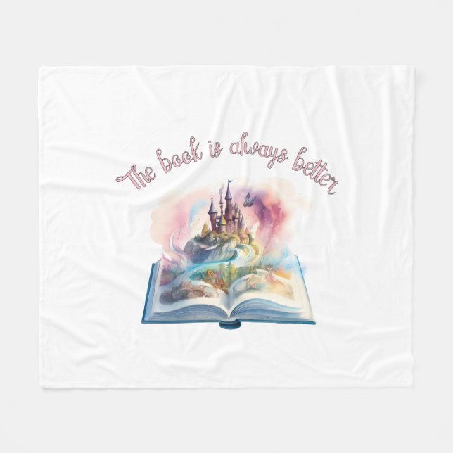 Das Buch ist immer besser Fleecedecke (Vorderseite (Horizontal))