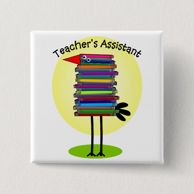 "Das Buch-Vogel-" Entwurf des Lehrers behilflicher Button (Vorderseite)