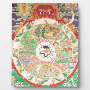 Das buddhistische Rad des Lebens Fotoplatte