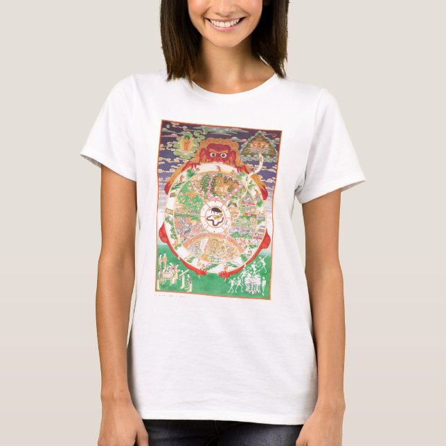 Das buddhistische Rad des Lebens T-Shirt (Vorderseite)