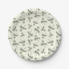 Das Budgen von grünen Branchen auf Creme - nahtlos Pappteller