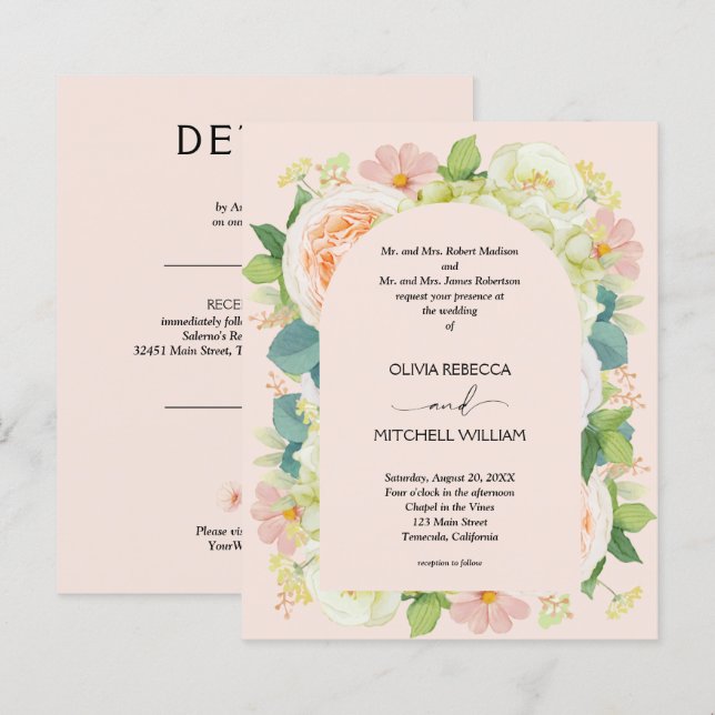 Das Budget für eine Blütenpink-Hochzeit (Vorne/Hinten)