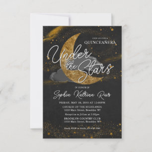 Das Budget unter den Sternen Gold Moon Glam Quince Mitteilungskarte