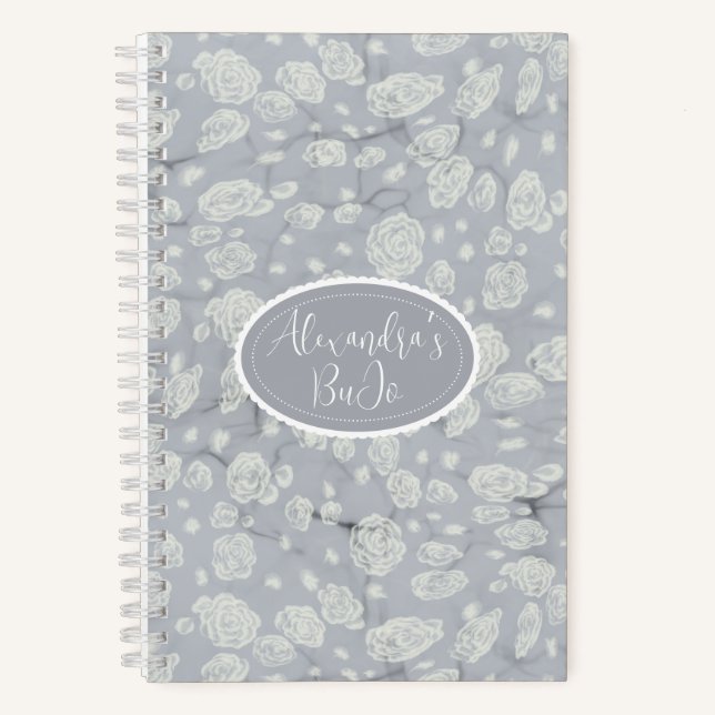 Das Bullet Journal von Soft Blue Floral Water Notizbuch (Vorderseite)