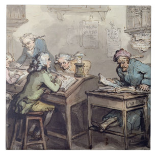 Das Büro eines Kaufmannes, 1789 (Stift u. Tinte Fliese