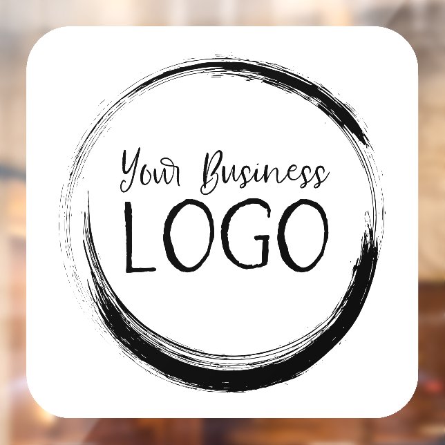 Das Business-Logo in der weißen abgerundeten Ecke Fensteraufkleber (Blatt 2)