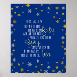 Das Button Game Little Star Baby Dusche Poster