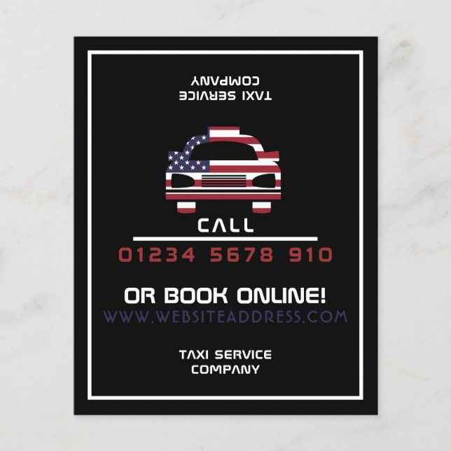 Das Cab-Logo der amerikanischen Flagge mit Preisli Flyer (Vorne)