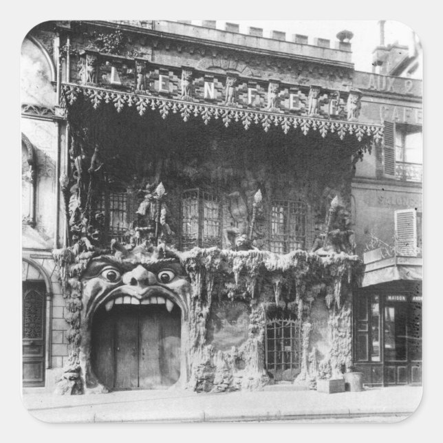 Das Cabaret de l'Enfer in Paris Quadratischer Aufkleber (Vorderseite)
