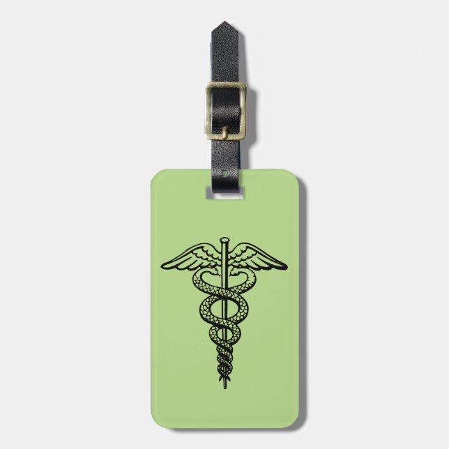 Das caduceus-Symbol Gepäckanhänger (Vorderseite vertikal)